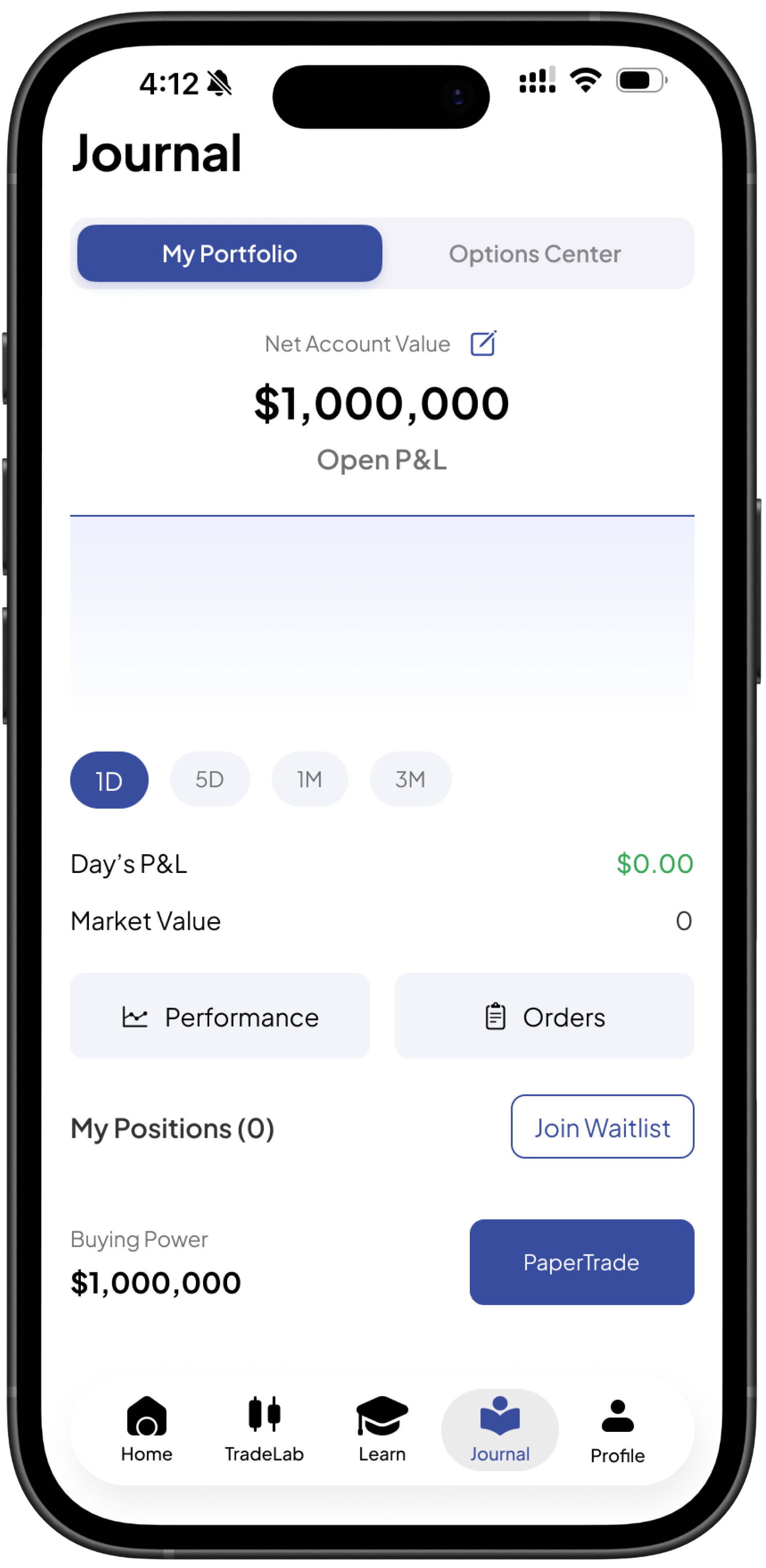 OptionsLab Track Your Trades. Sharpen Your Edge. screen